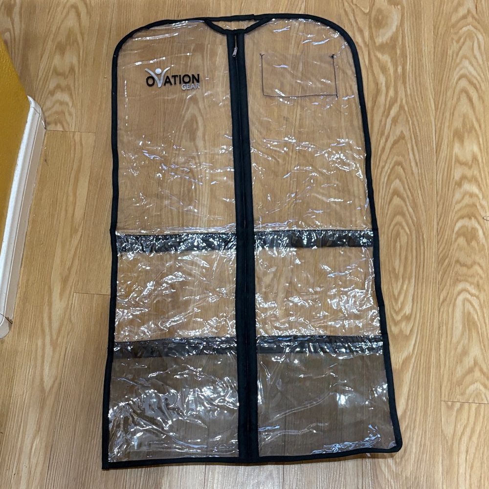 Black/clear 34” dance bags. Used for dance costumes. 5 available at $25 each.